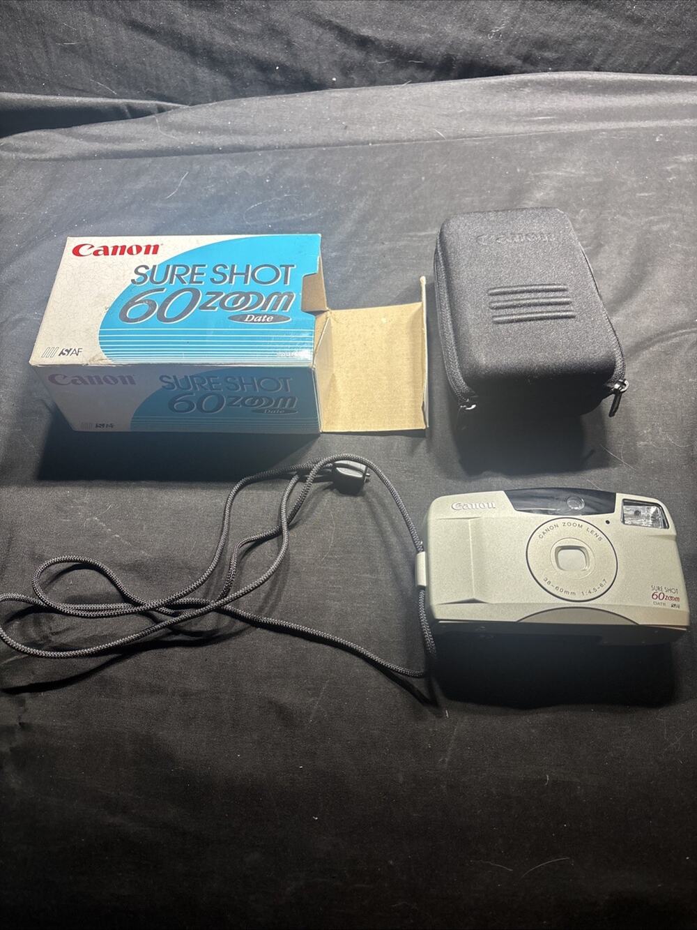 Canon Sure Shot 60 Zoom Date 35mm Point & Shoot Film Camera Original Box Tested